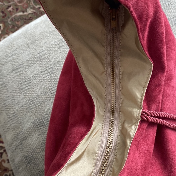 Deep Red Ultrasuede Happy Hobo bag - Picture 3 of 11